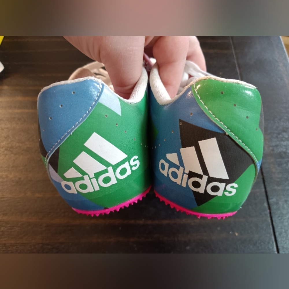 🆕ADIDAS SprintStar Blue Green Pink Track & Field Running Shoes Size 10.5 Women - Picture 9 of 10